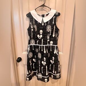 FOLTER MODCLOTH Glow-in-the-Dark GOTH Skeleton Halloween Dress Women SZ- X-Large